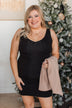 Moonlit Dances V-Neck Sleeveless Dress- Black