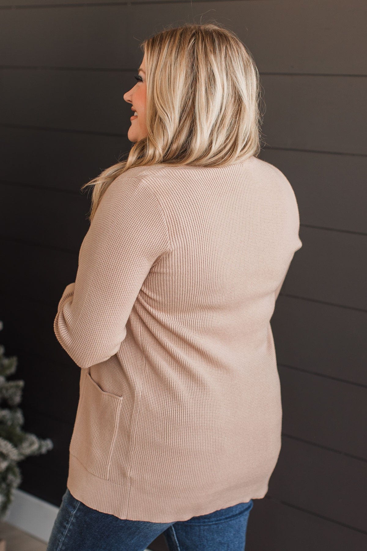 Walking On Clouds Knit Cardigan- Taupe