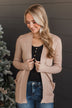 Walking On Clouds Knit Cardigan- Taupe