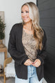 Daily Hugs Knit Drape Cardigan- Dark Charcoal