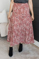 In This Moment Floral Maxi Skirt- Mauve