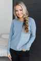 Maybe It’s Worth It Waffle Knit Sweater- Powder Blue
