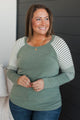 Always Compelling Color Block Top- Olive
