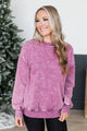 Simply Delightful Stone Wash Pullover- Purple