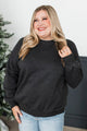 Simply Delightful Stone Wash Pullover- Black