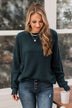 Captivating In Color Knit Sweater- Dark Teal