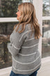 Admire You Striped Knit Sweater- Grey