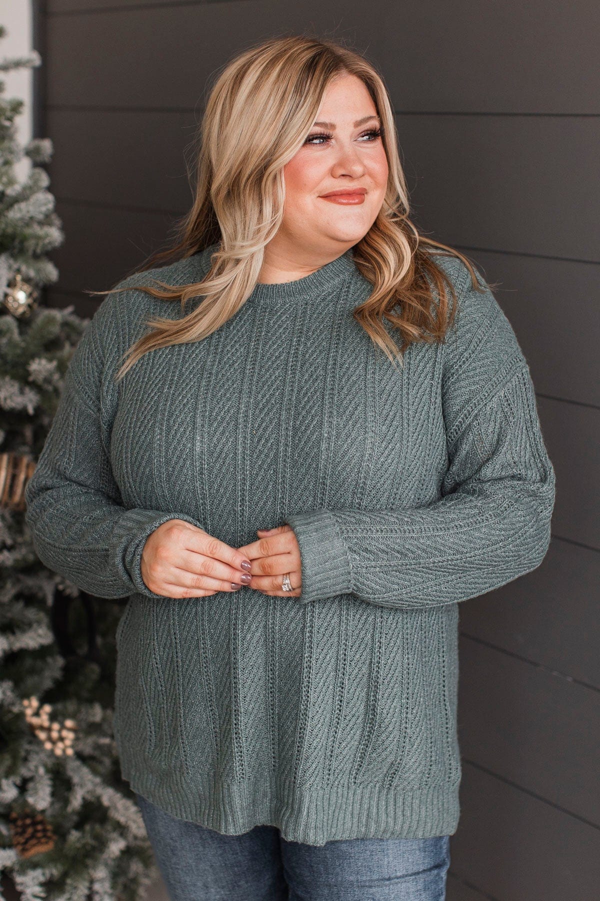 Pique Your Interest Knit Sweater- Dusty Olive