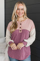 Hard To Resist Ribbed Color Block Top- Berry & Blush