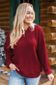 Captivating In Color Knit Sweater- Dark Red
