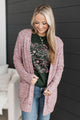Wondrous Feelings Popcorn Cardigan- Dusty Pink