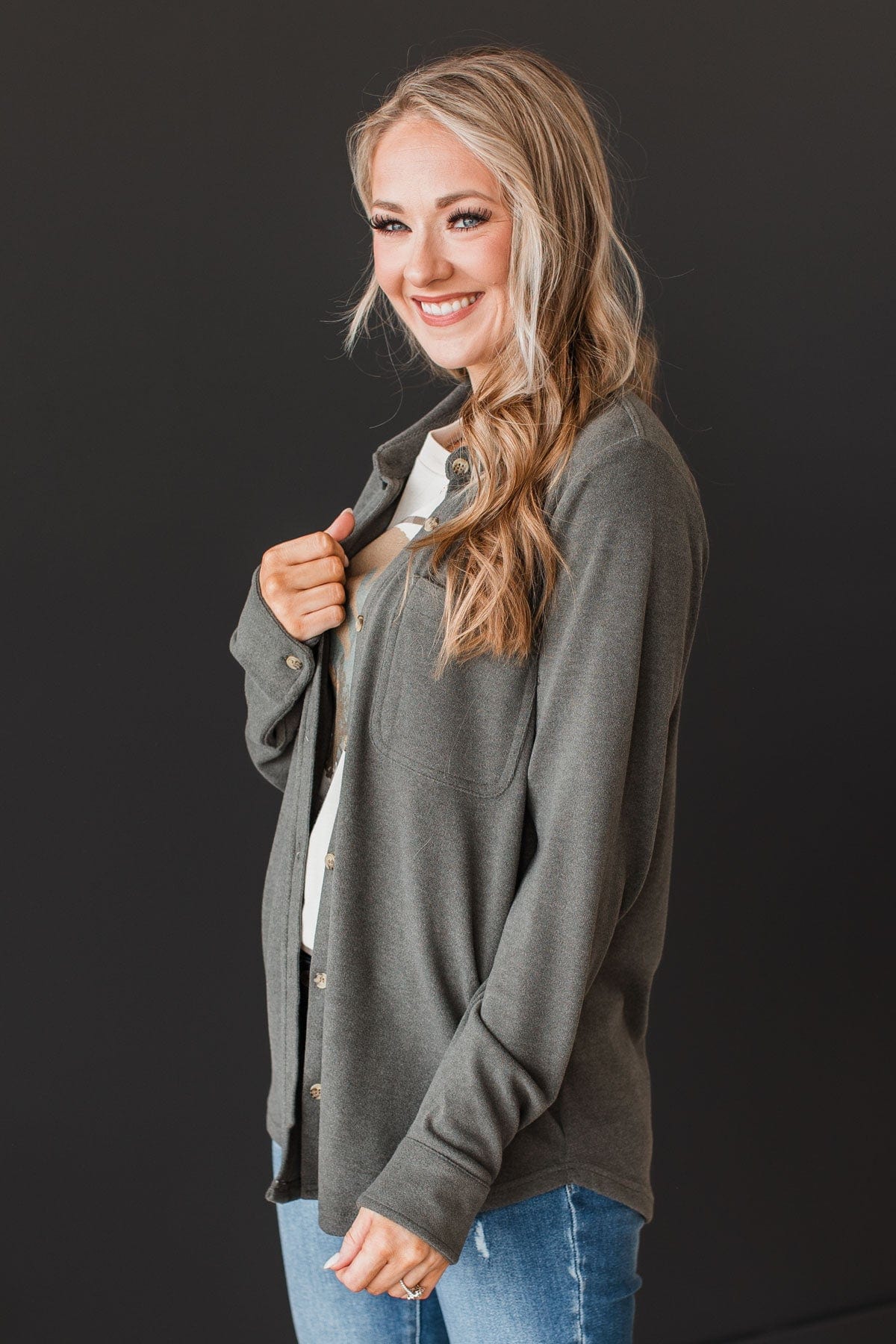 Thread & Supply Free Falling Shirt Jacket- Dark Grey – The Pulse Boutique