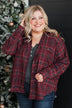 Fit For Adventure Plaid Button Top- Burgundy