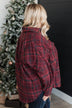 Fit For Adventure Plaid Button Top- Burgundy