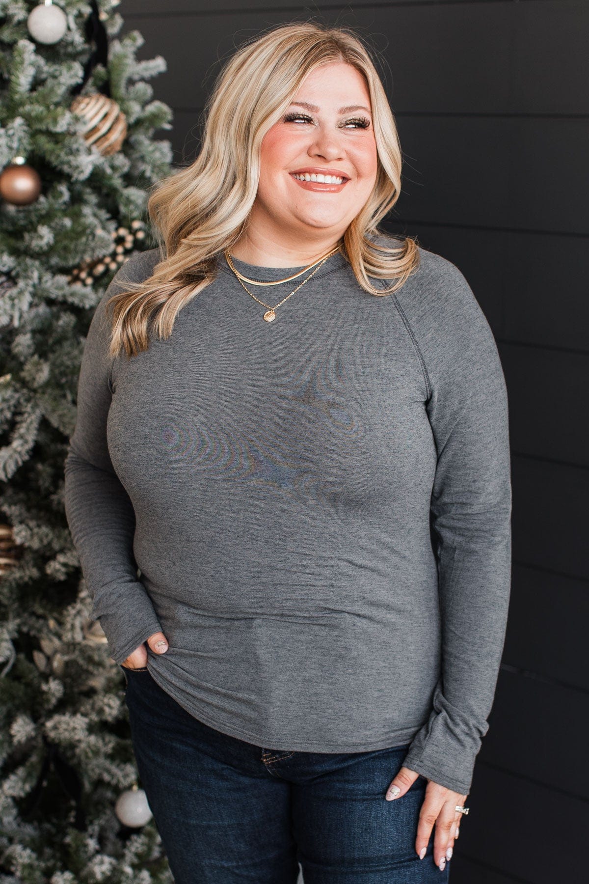 Guaranteed Smiles Knit Top- Grey