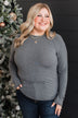 Guaranteed Smiles Knit Top- Grey