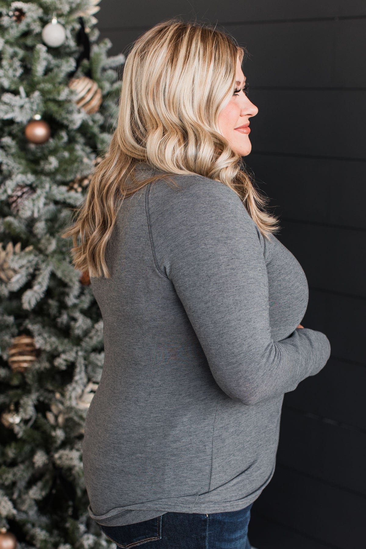 Guaranteed Smiles Knit Top- Grey