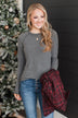 Guaranteed Smiles Knit Top- Grey