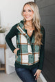 For You Always Plaid Puffer Vest- Wintergreen