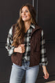 Getting A Fresh Start Quilted Vest- Chocolate Brown
