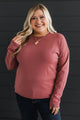 Out & About Lightweight Knit Sweater Top- Marsala