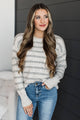 Never Worried Sprinkle Knit Sweater- Heather Grey