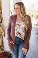 Comfortable With Myself Knit Cardigan- Rose Brown