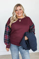 Crisp Mornings Lightweight Pullover Top- Wine