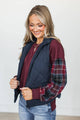 Getting A Fresh Start Quilted Vest- Navy