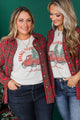Forever Devoted To You Button Up Plaid Top- Red & Green