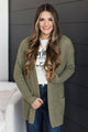 Take Me Places Knit Cardigan- Olive
