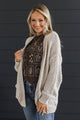 Good Things Ahead Open Front Knit Cardigan- Oatmeal