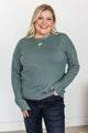 Out & About Lightweight Knit Sweater Top- Dusty Jade
