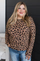 Untamed Heart Leopard Print Sweater- Light Brown