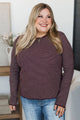 No Worries Striped Knit Sweater- Dark Plum