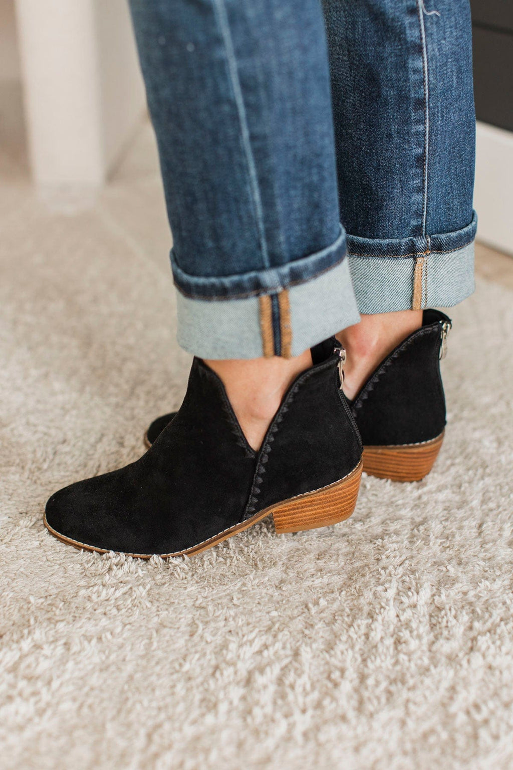 Corky's Spice It Up Booties- Black Faux Suede - Main Image