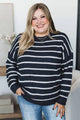 Pinch Me Moments Striped Sweater- Navy & White