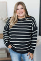 Pinch Me Moments Striped Sweater- Navy & White
