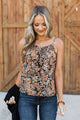 Love Abundantly Floral Tank Top- Black & Apricot