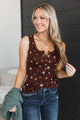 Friends For Life Floral Tank Top- Chocolate