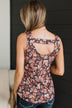 Between You & Me Floral Tank Top- Navy