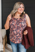 Between You & Me Floral Tank Top- Navy
