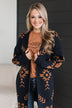 More Than Style Aztec Knit Cardigan- Navy