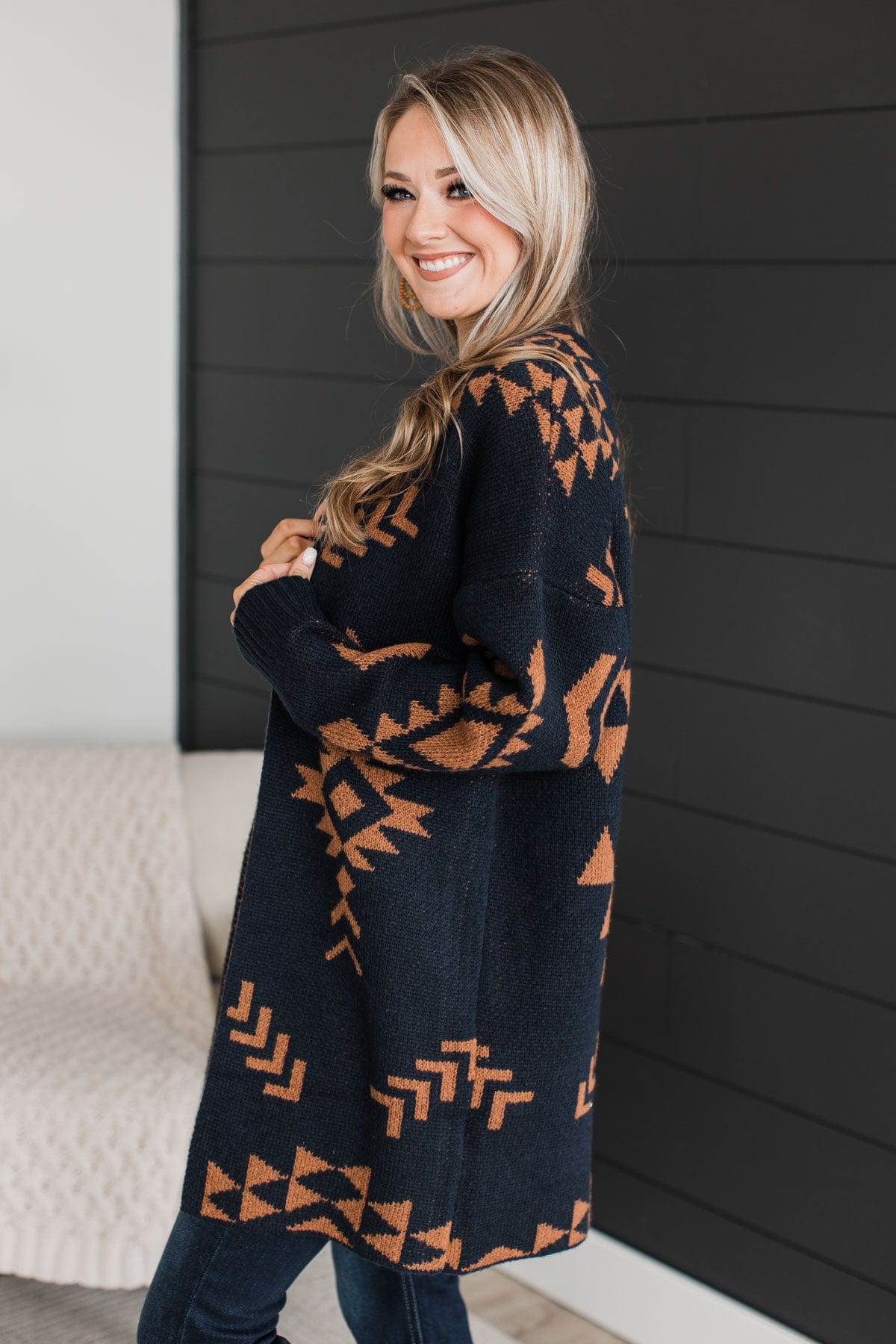 Aztec knit cardigan clearance