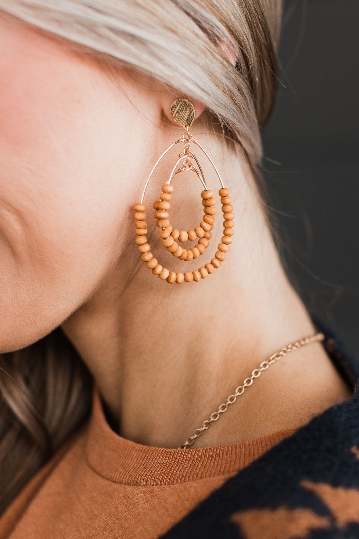 Total Stunner Teardrop Earrings- Gold