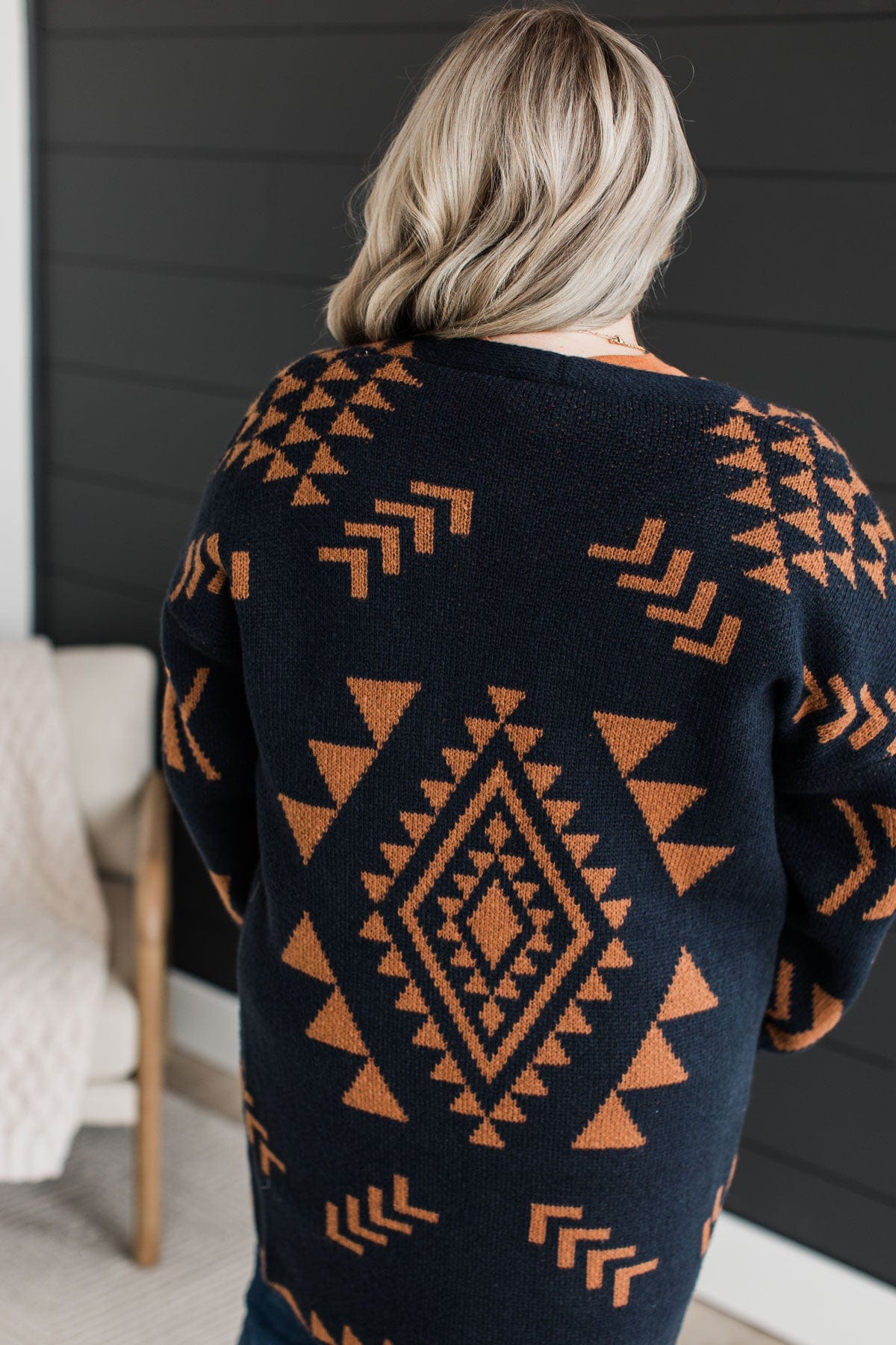 Aztec knit cardigan store