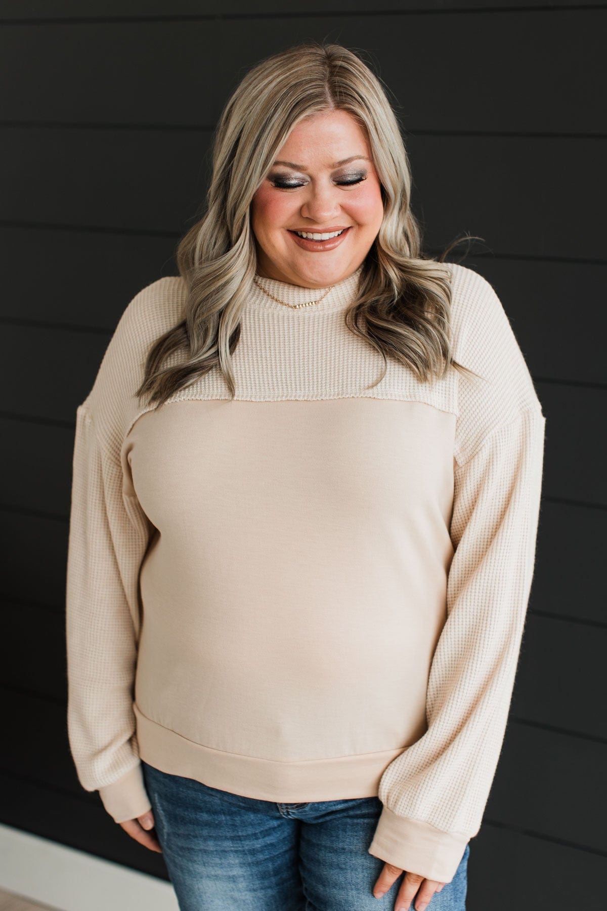 In My Feels Color Block Knit Top- Cream