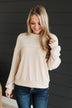In My Feels Color Block Knit Top- Cream