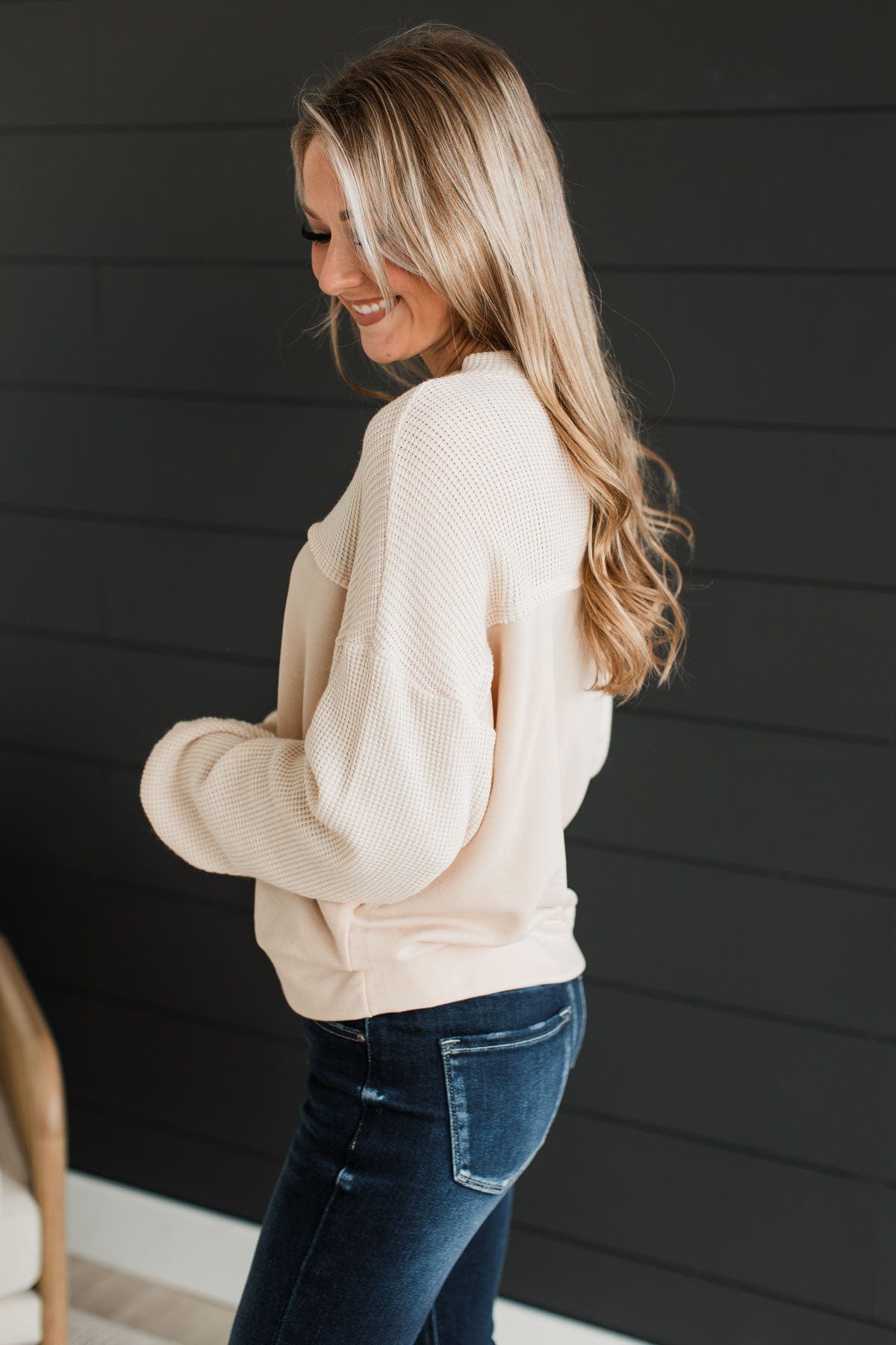 In My Feels Color Block Knit Top- Cream