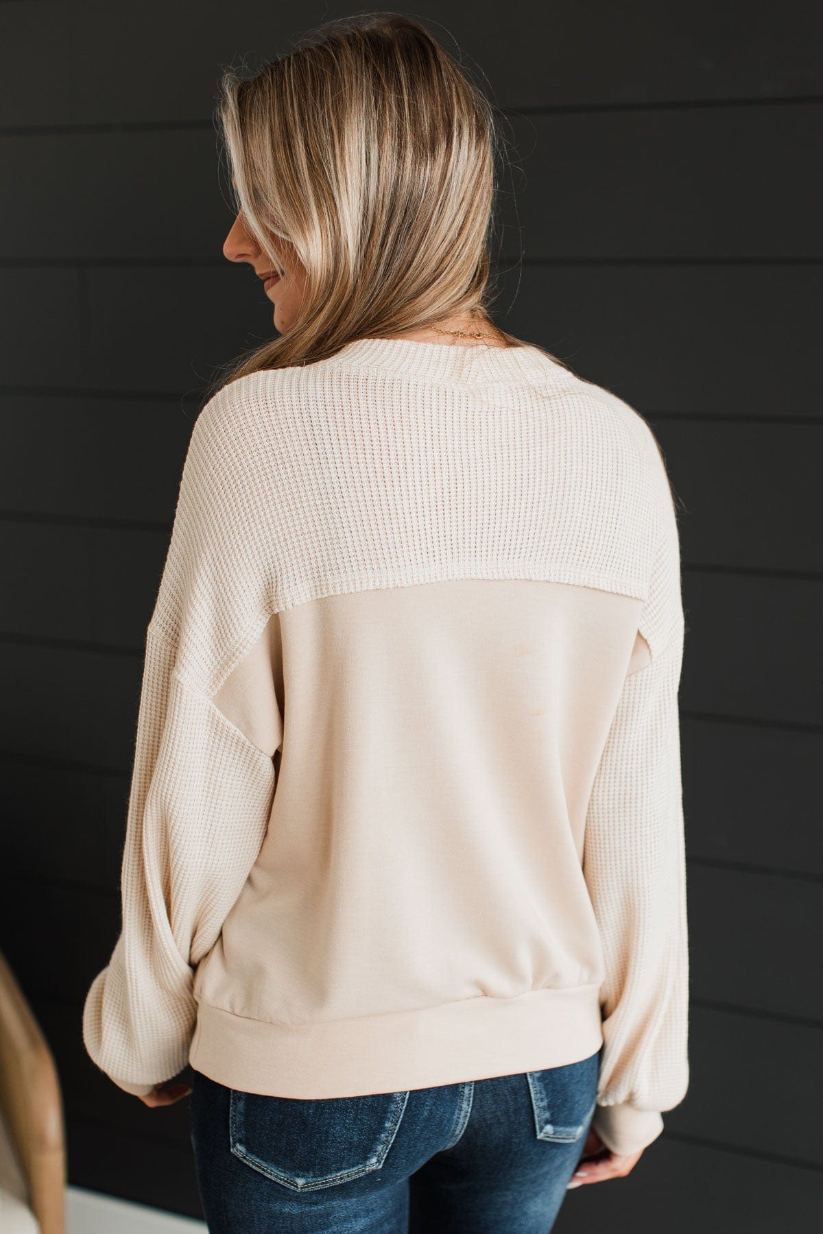 In My Feels Color Block Knit Top- Cream